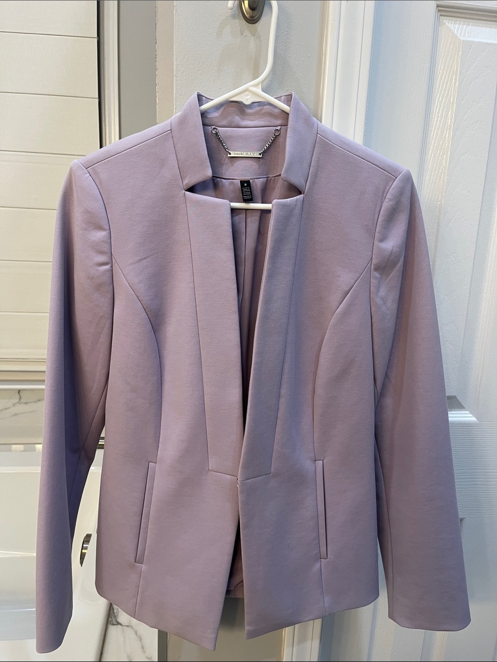 White House Black Market Soft Lavender Open Blazer